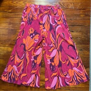 Anthropologie Pink and Orange Patterned Pants